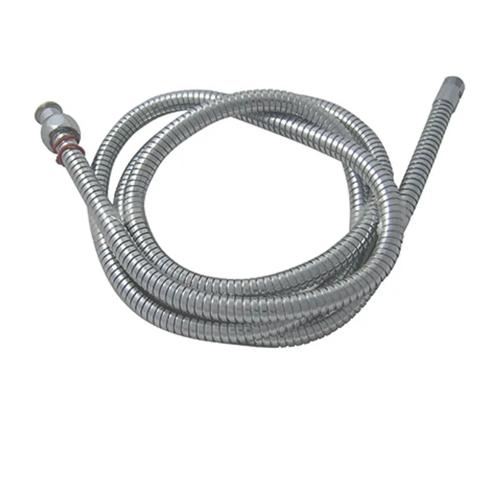 Metallflexschlauch in glänzender Ausführung, mit einem anschlussseitigen Gewinde. Teil der Kludi Produktpalette. 